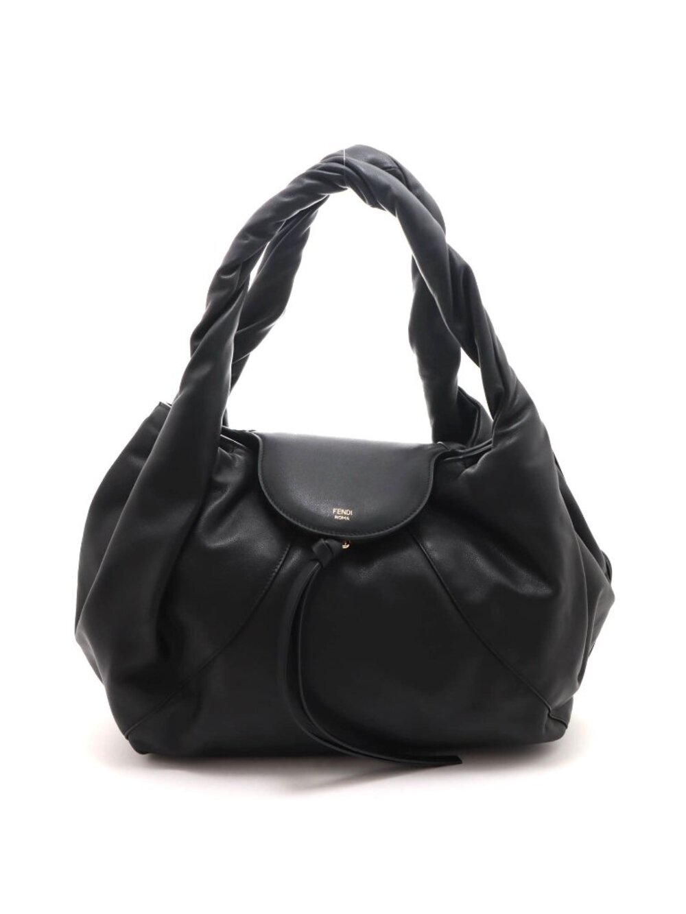Fendi Spy Black Leather Shoulder Bag Calfskin